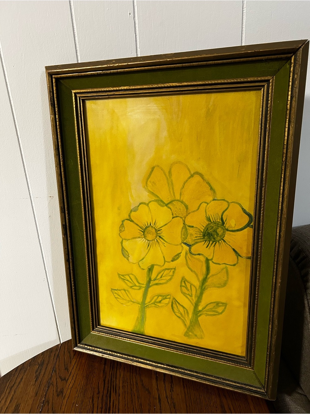 Yellow Floral Wall Art Painting by